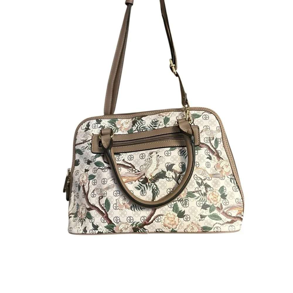 Giani Bernini‎ Women's Floral Dome Satchel Bag Neutral Design